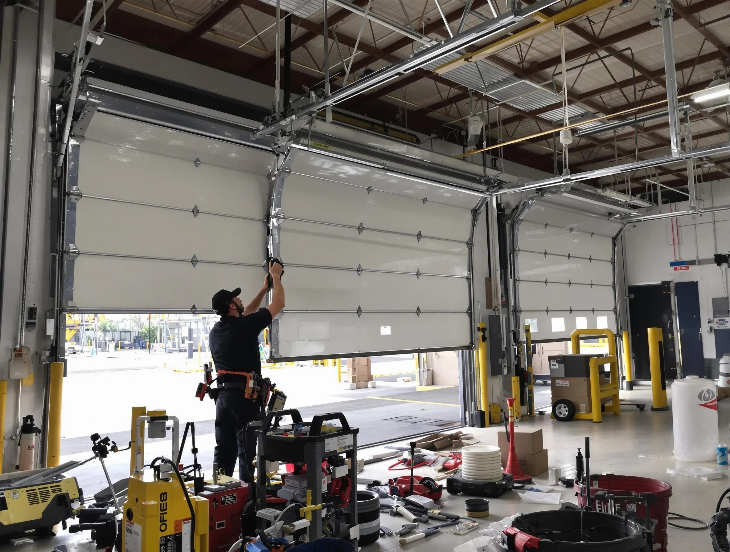 Miami Garage Door Repair technician performing commercial garage door repair in Miami