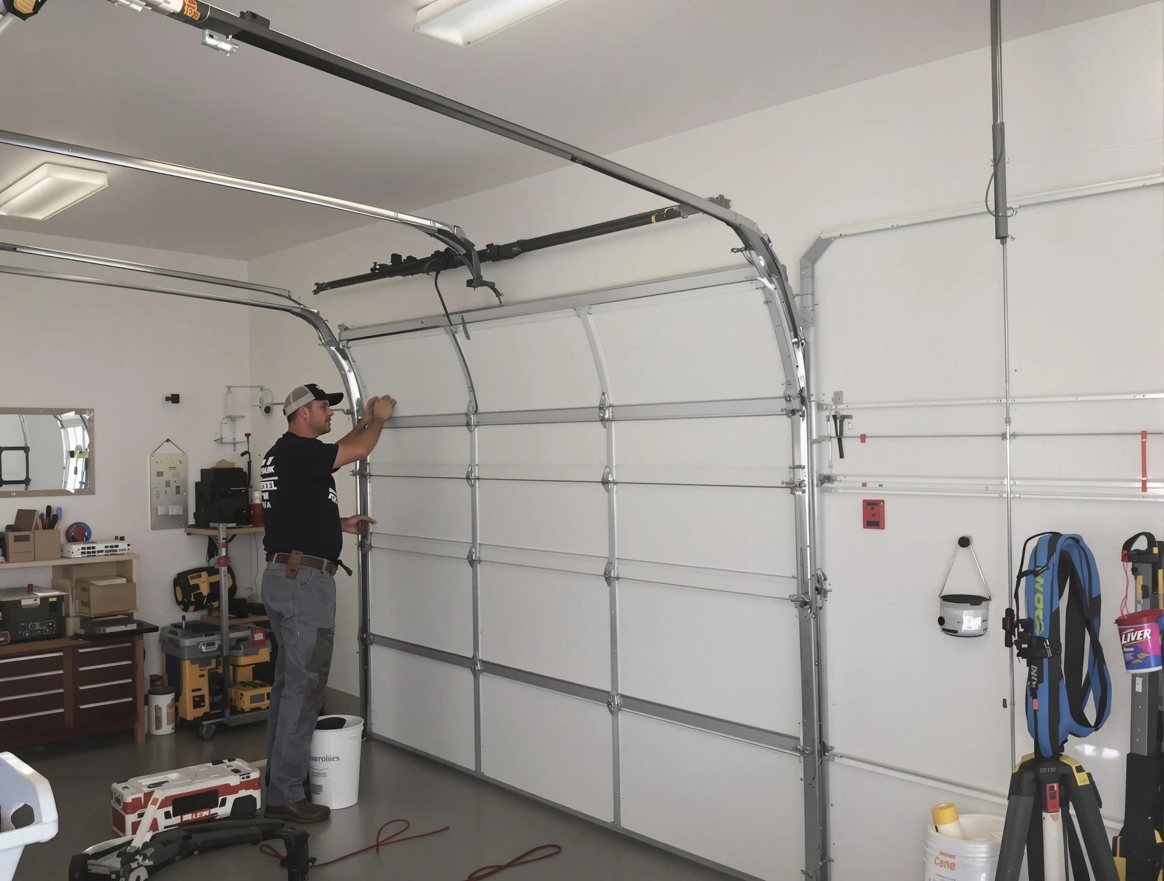 Miami Garage Door Repair team installing new garage door in Miami