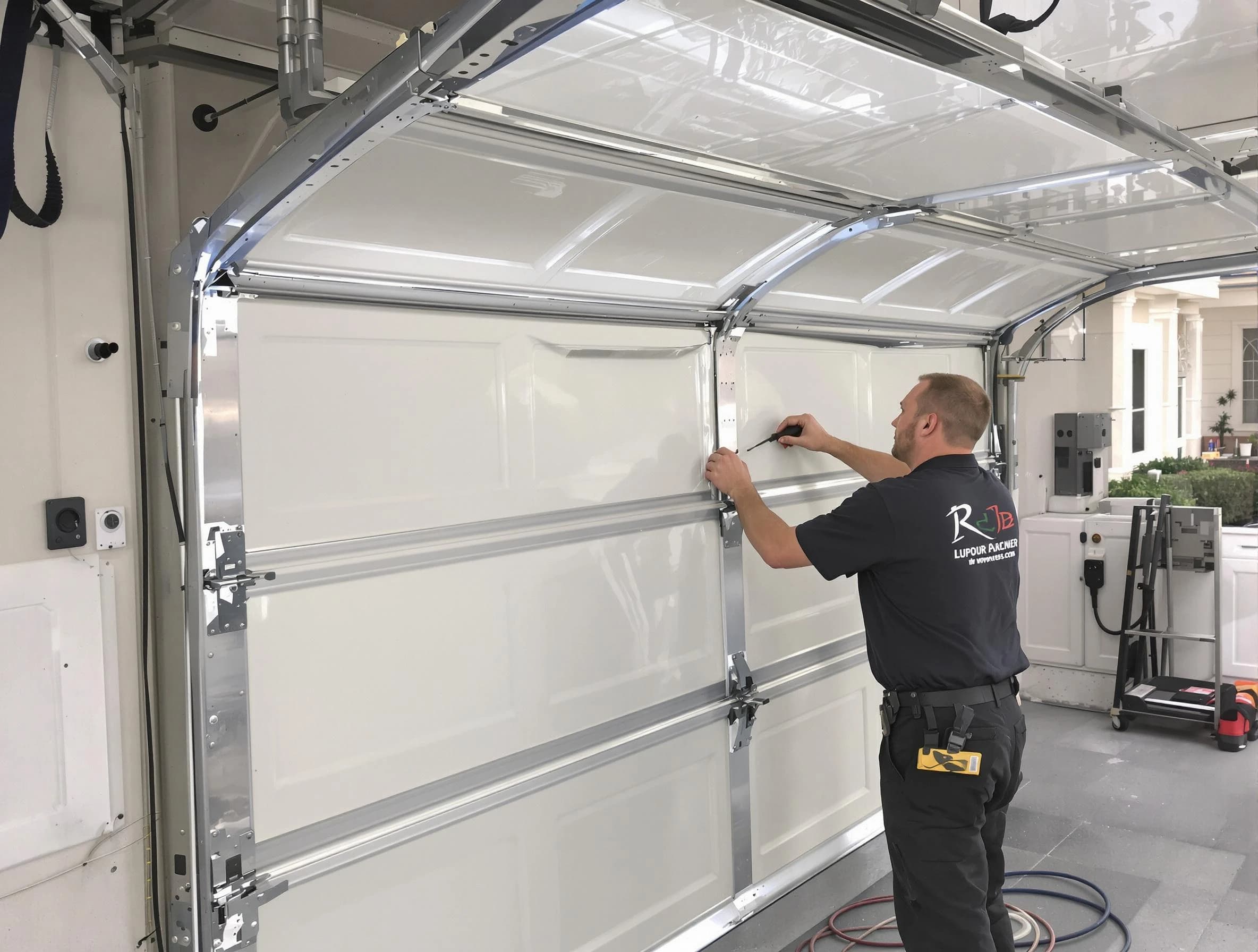 Miami Garage Door Repair professional performing panel repair in Miami