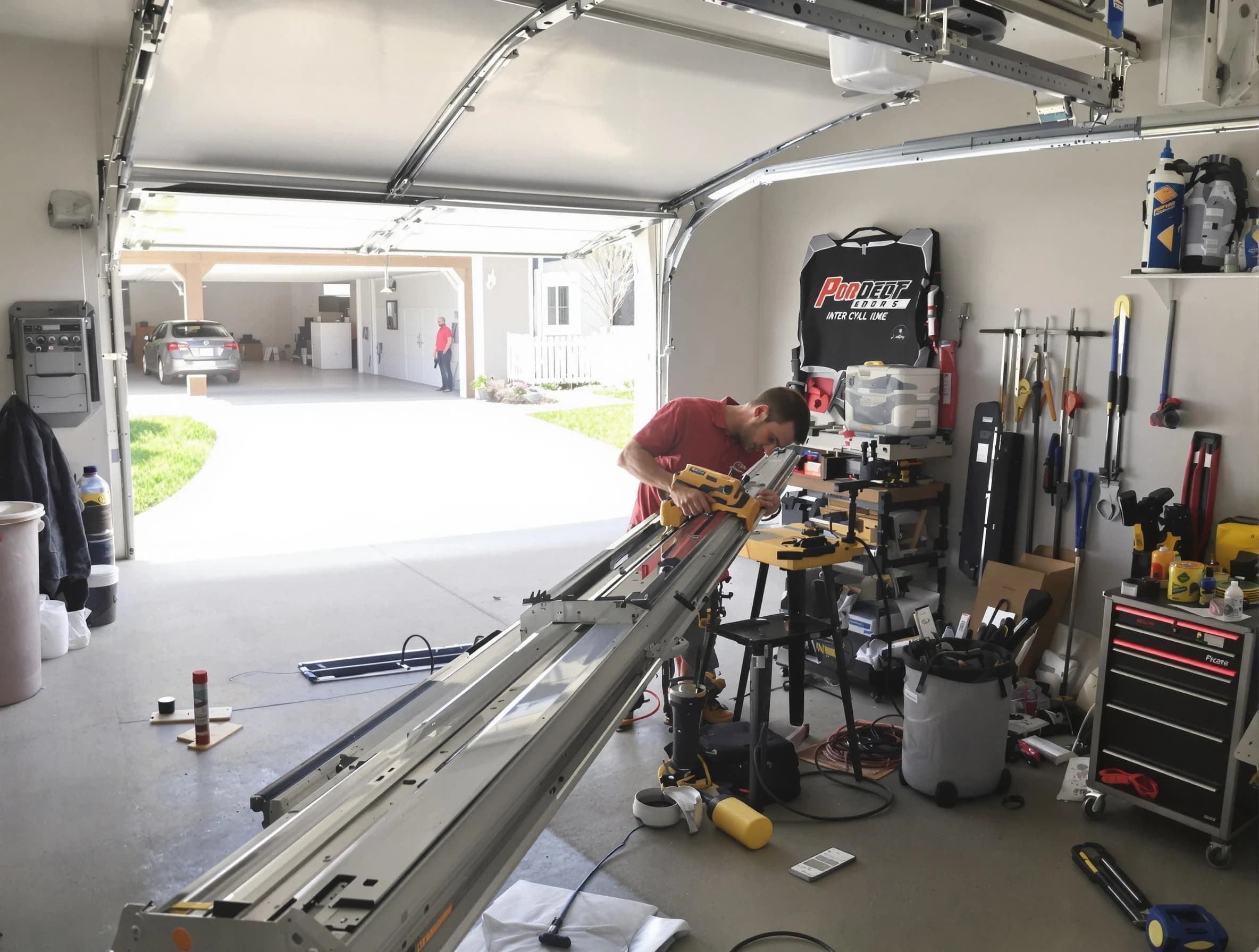 Miami Garage Door Repair expert performing track repair in Miami