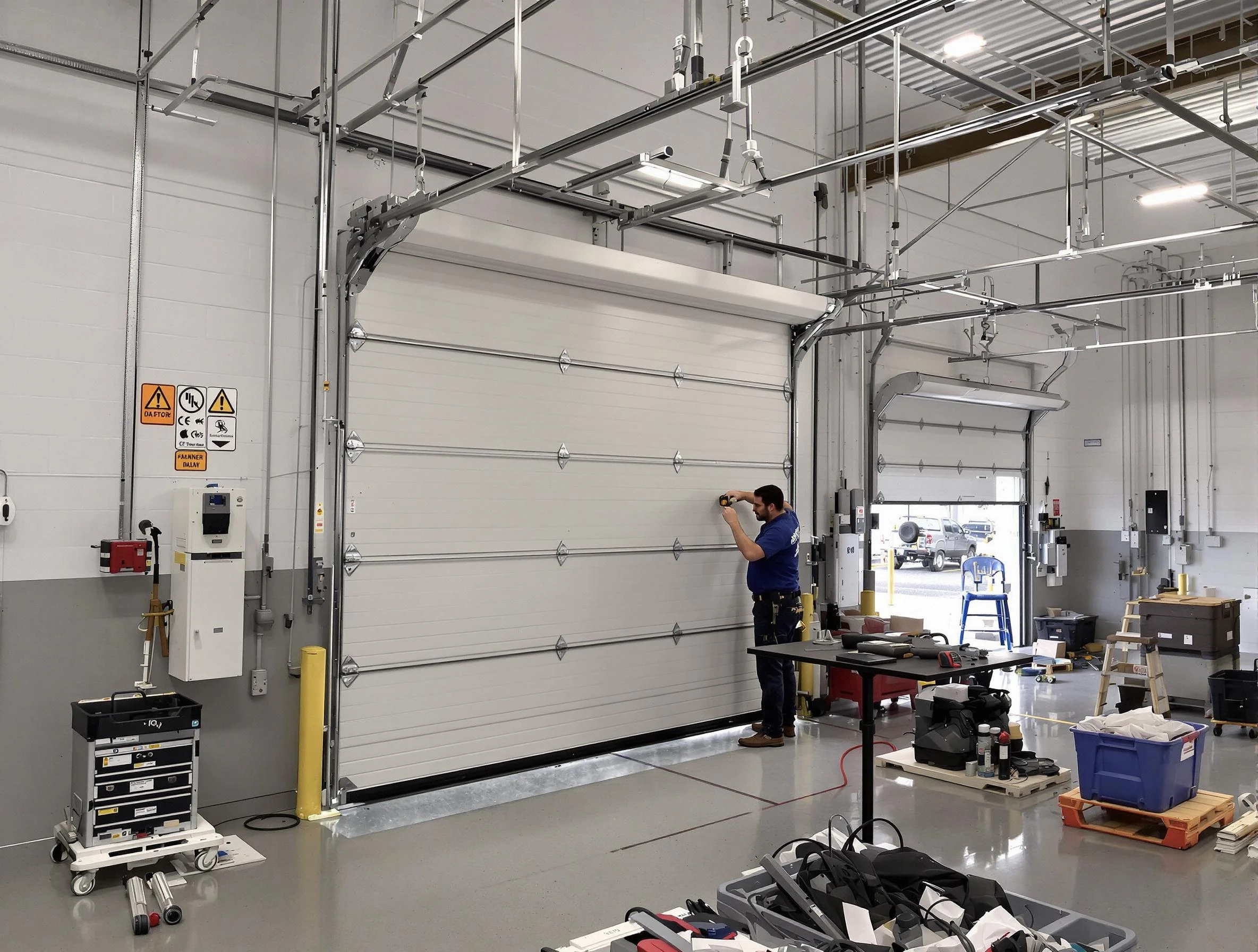 Commercial garage door repair being performed by Miami Garage Door Repair expert in Miami