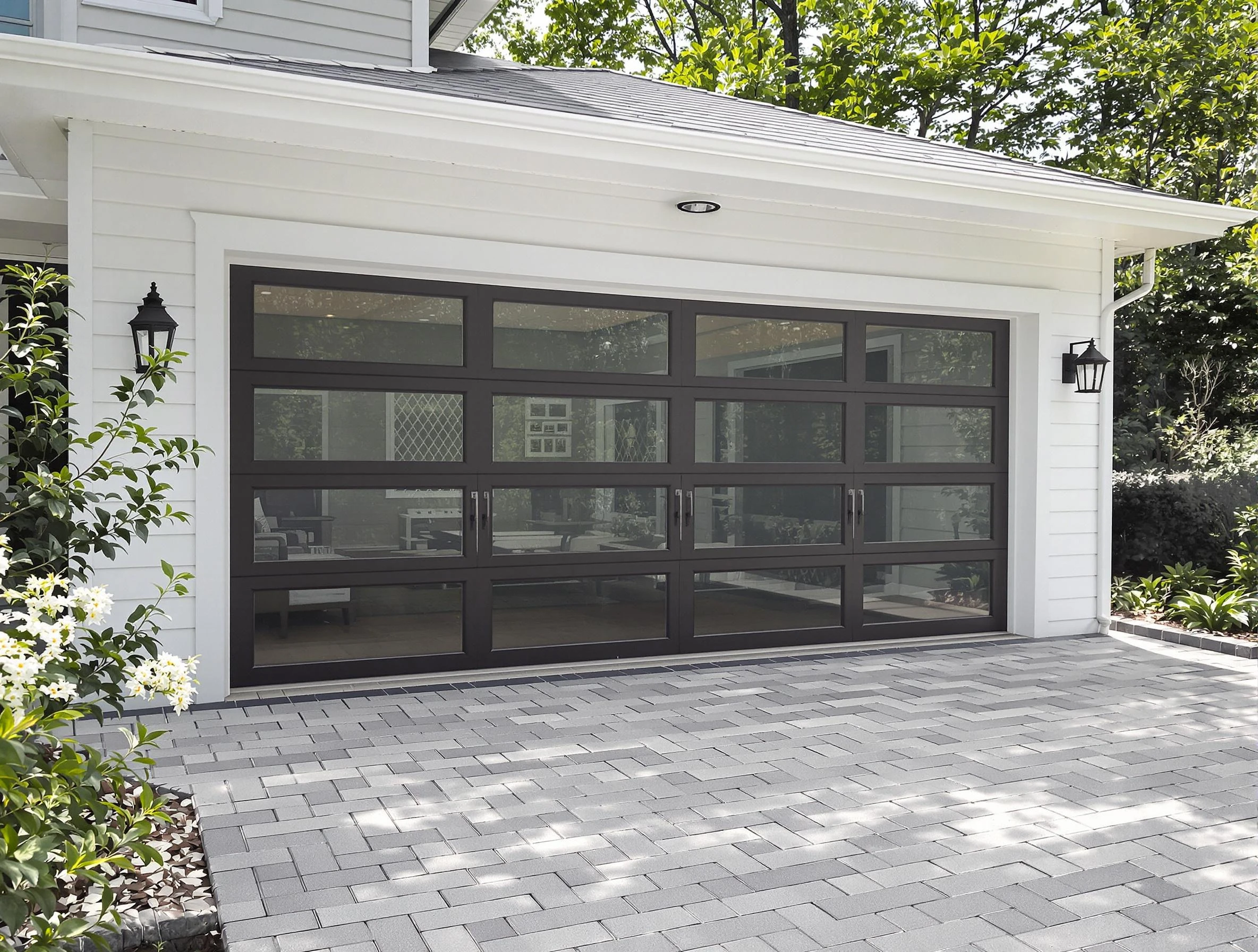 Miami Garage Door Repair design specialist presenting custom garage door options to Miami homeowner