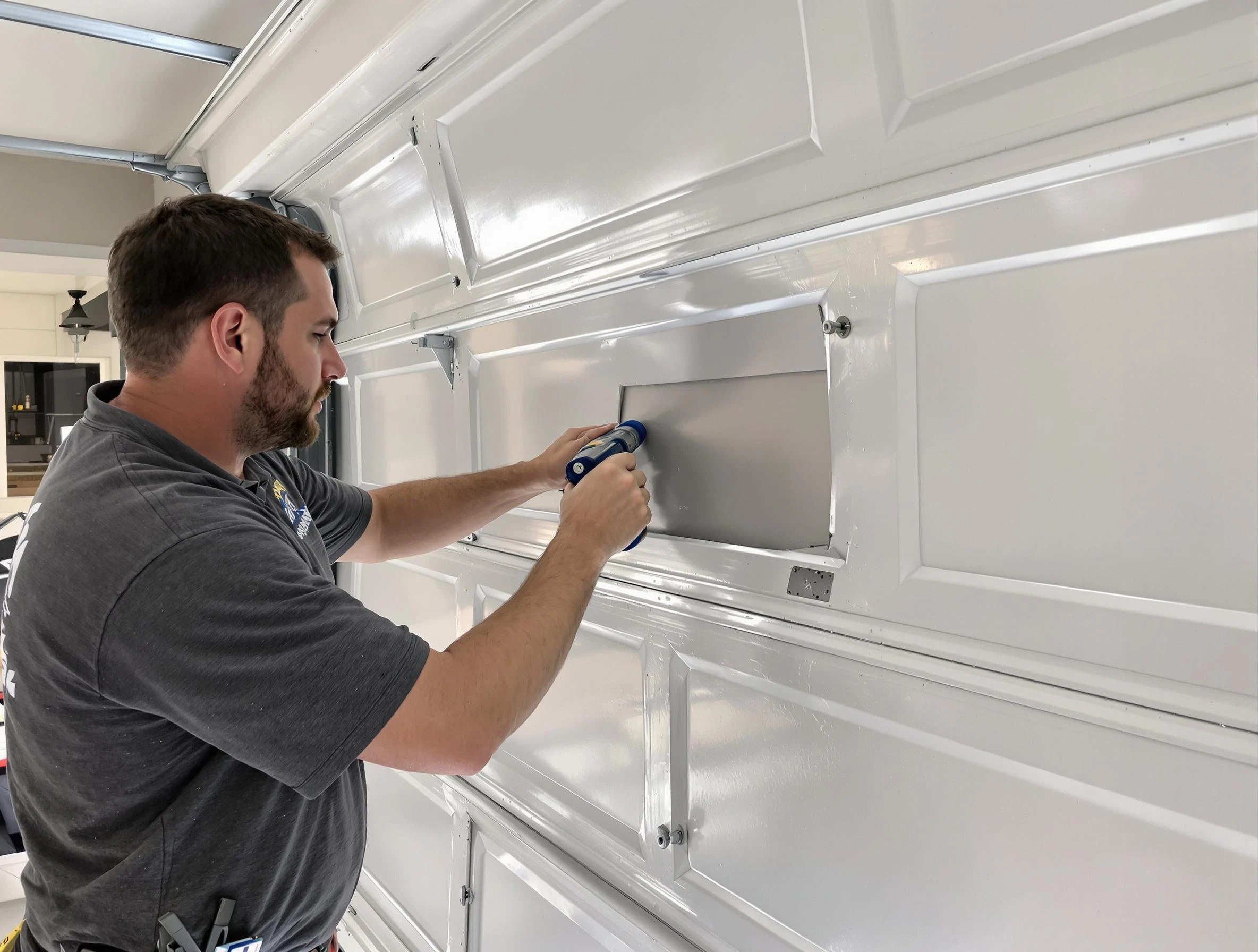 Garage door panel repair by Miami Garage Door Repair in Miami